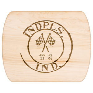 Indy 500 Vintage Stamp Hardwood Rounded Cutting Board, Charcuterie Board, Cheese Board
