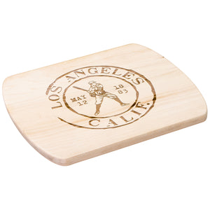 Los Angeles Baseball Vintage Stamp Hardwood Rounded Cutting Board, Charcuterie Board, Cheese Board