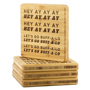 Let's Go Buff-a-lo Bamboo Coasters