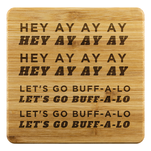 Let's Go Buff-a-lo Bamboo Coasters