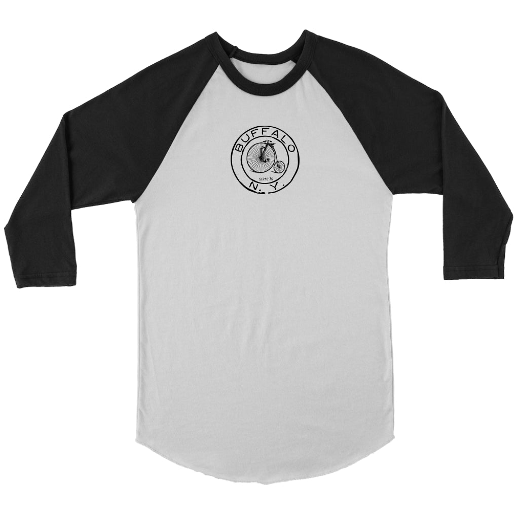 Buffalo, NY Vintage Bicycle Postal Stamp Unisex Baseball Shirt