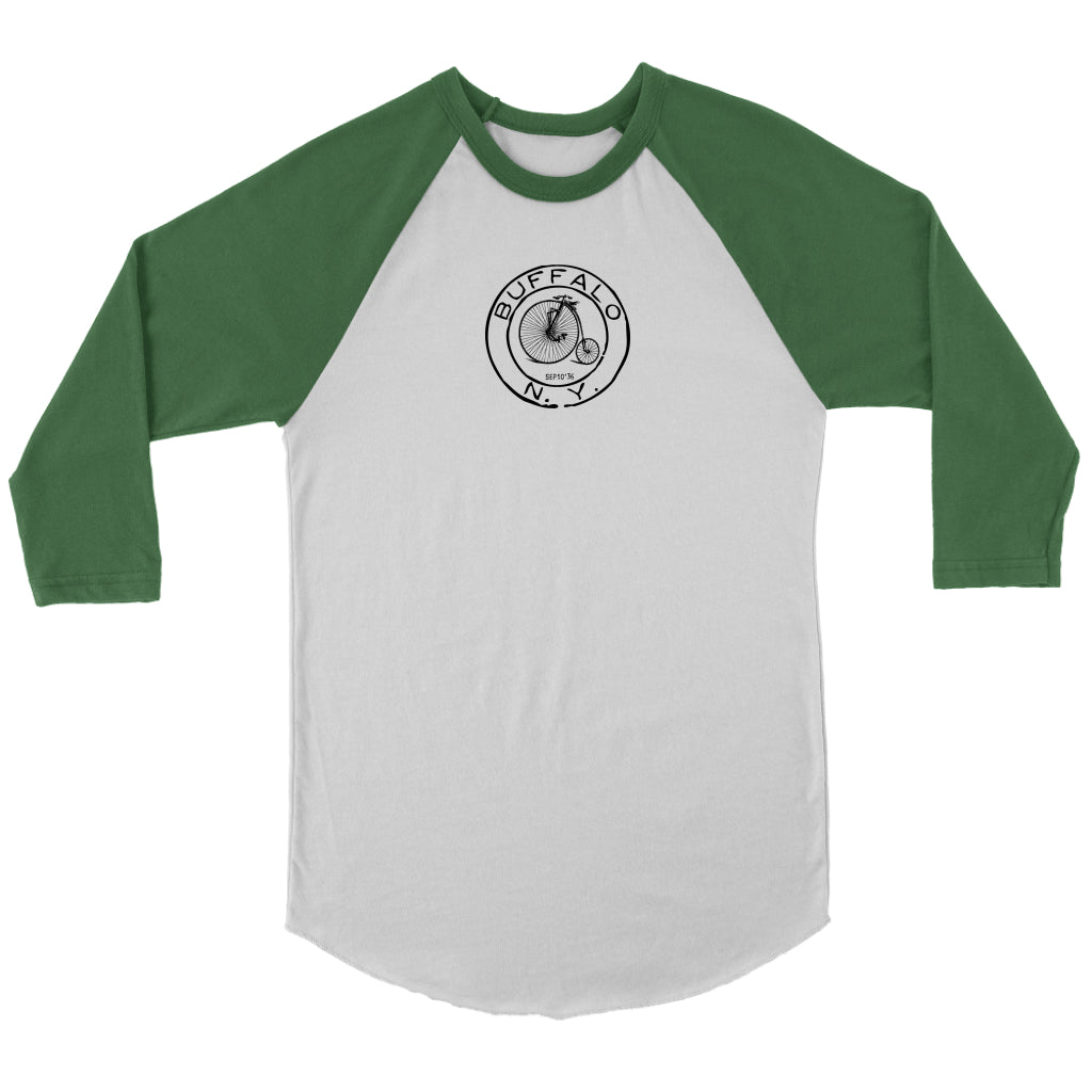 Buffalo, NY Vintage Bicycle Postal Stamp Unisex Baseball Shirt